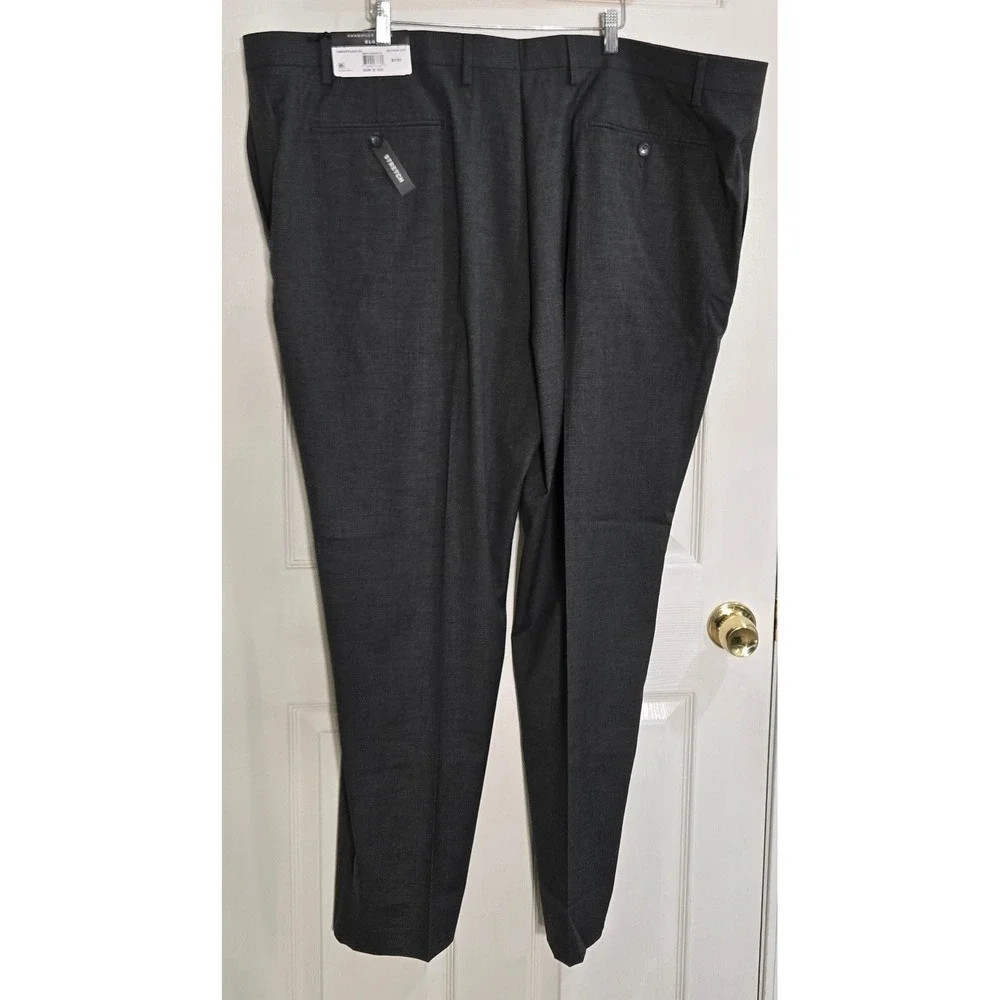 Shaquille O'Neal XLG Mens 50W x 32L Charcoal Grey Stretch Dress Pants NEW